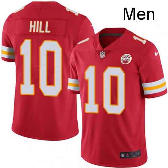 Men Nike Kansas City Chiefs 10 Tyreek Hill Red Team Color Vapor Untouchable Limited Player NFL Jersey